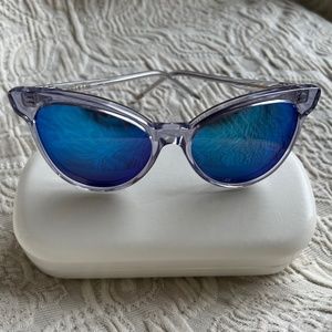 WILDFOX Le Femme Grand Dame Very Cool Mirrored Cat Eye Sunglasses.  New!